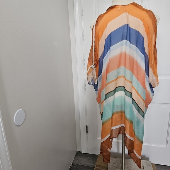 Pool To Party By Subtle Luxury Open shoulder Dress Coverup With Tassle One Size - Picture 9 of 17